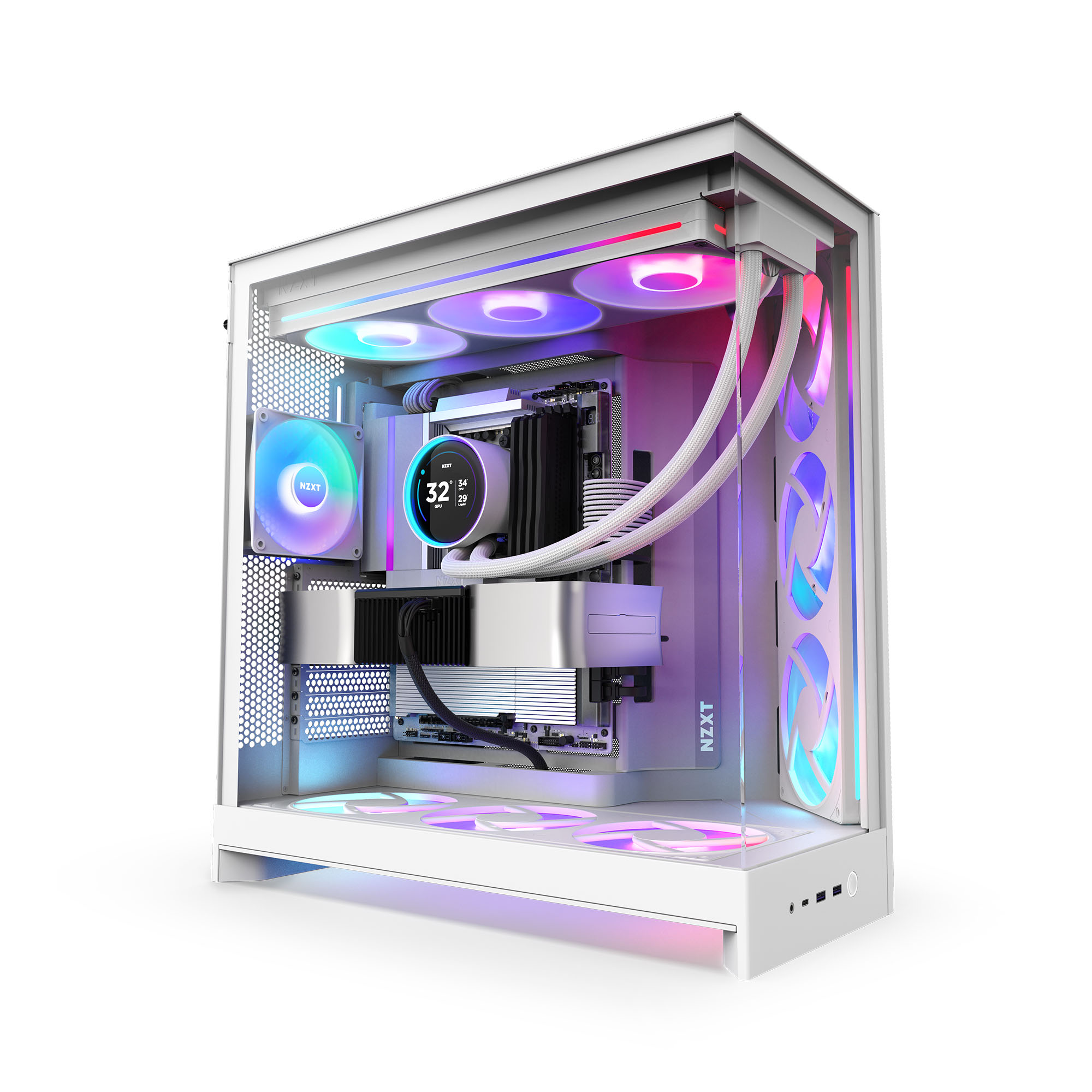 NZXT - Caixa E-ATX NZXT H9 Flow RGB Branca (2025) Vidro Temperado