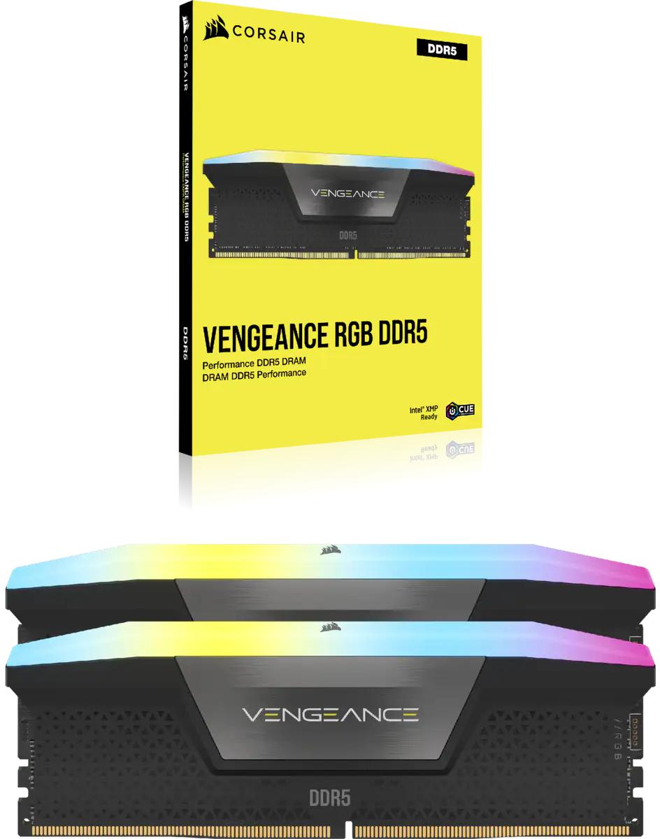 Corsair - Corsair Kit 32GB (2 x 16GB) DDR5 6400MHz Vengeance RGB Black CL32