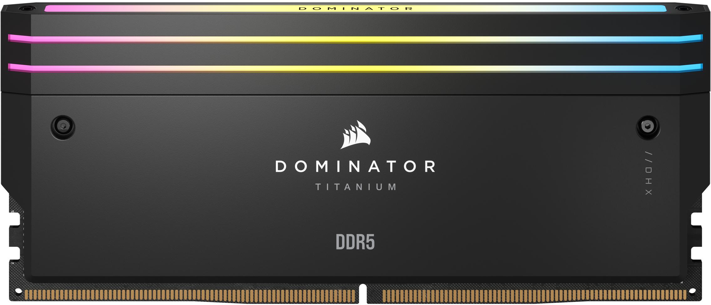 Corsair - Corsair Kit 32GB (2 x 16GB) DDR5 6000MHz Dominator Titanium RGB Black CL30