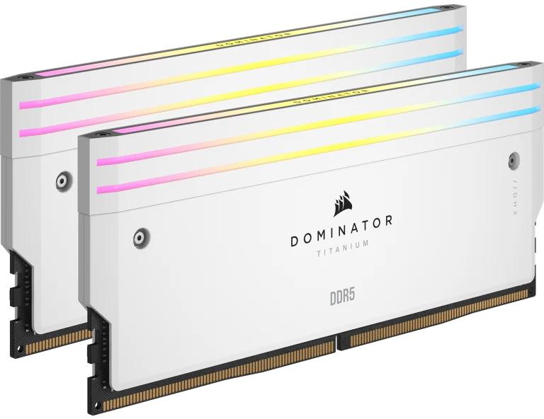 Corsair - Corsair Kit 32GB (2 x 16GB) DDR5 7200MHz Dominator Titanium RGB White CL34