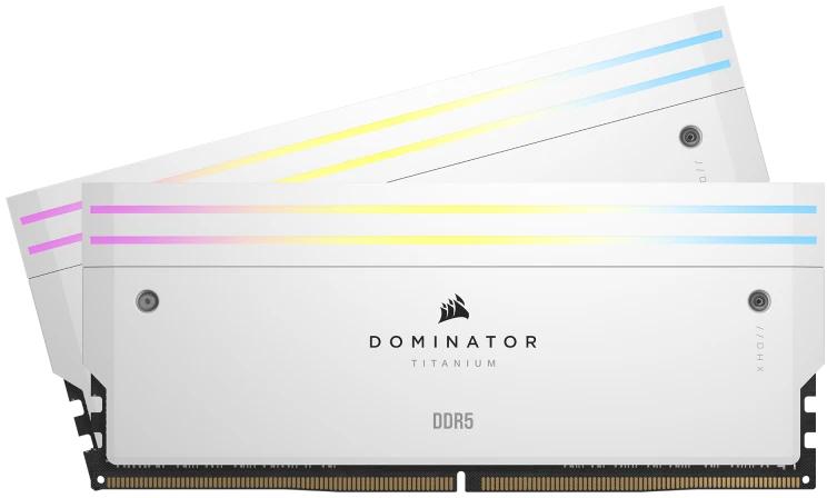 Picture of Picture of Corsair Kit 32GB (2 x 16GB) DDR5 7200MHz Dominator Titanium RGB White CL34