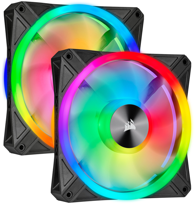 Corsair - Ventoinha Corsair iCUE QL140 RGB PWM Preto 140mm (Pack 2) c/ Lightning Node CORE