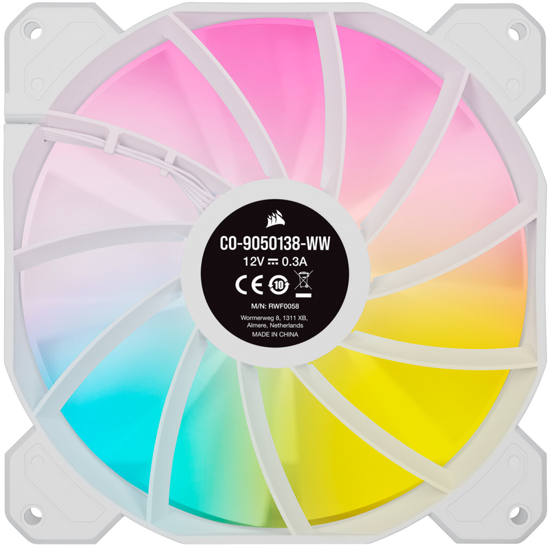 Corsair - Ventoinha Corsair iCUE SP140 RGB ELITE PWM Branca 140MM (Pack 2) c/ Lighting Node CORE