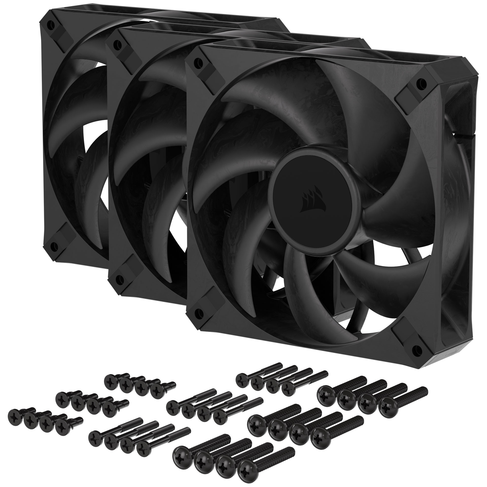 Corsair - Ventoinha Corsair RS120 MAX 2000RPM PWM Preta 120mm (Pack 3)