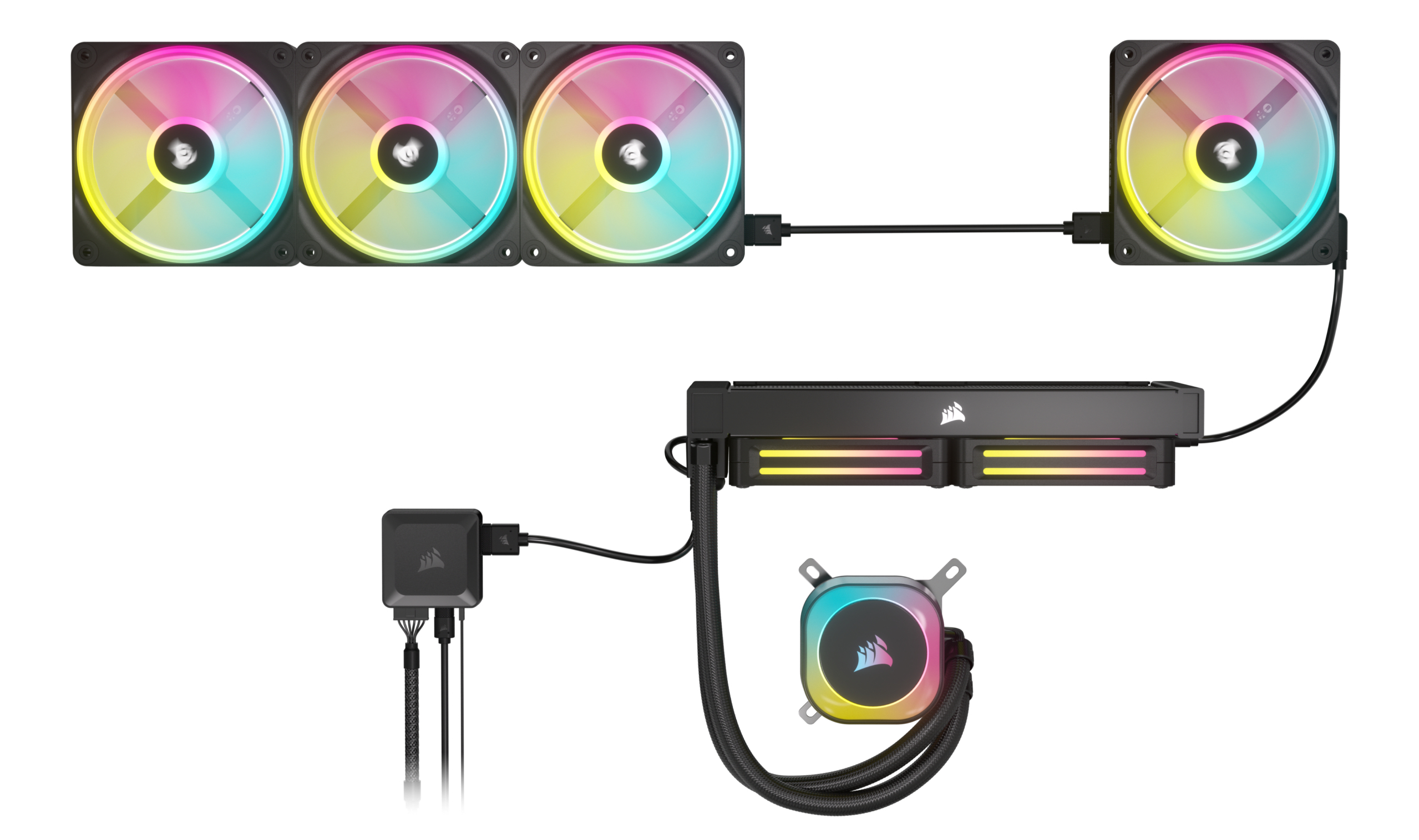 Picture of Picture of Ventoinha Corsair iCUE Link QX120 RGB PWM Preta 120mm (Expansion Kit)