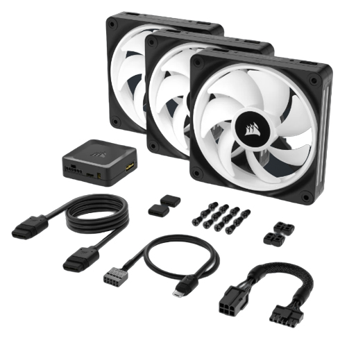 Corsair - Ventoinha Corsair iCUE Link QX120 RGB PWM Preta 120mm (Pack 3)