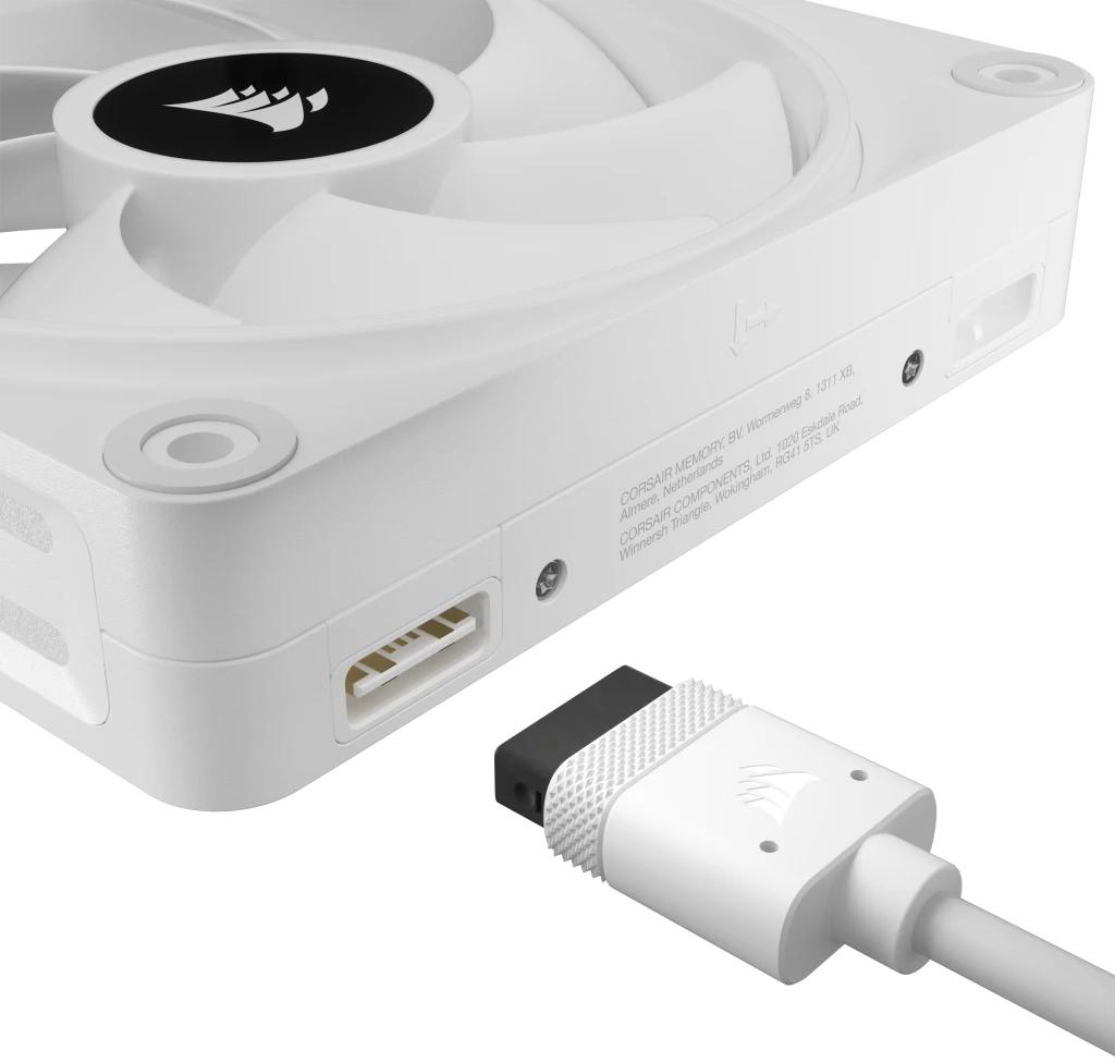 Corsair - Ventoinha Corsair iCUE Link QX120 RGB PWM Branca 120mm (Pack 3)