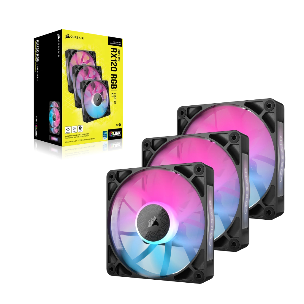 Picture of Picture of Ventoinha Corsair iCUE Link RX120 RGB PWM Preta 120mm (Pack 3)