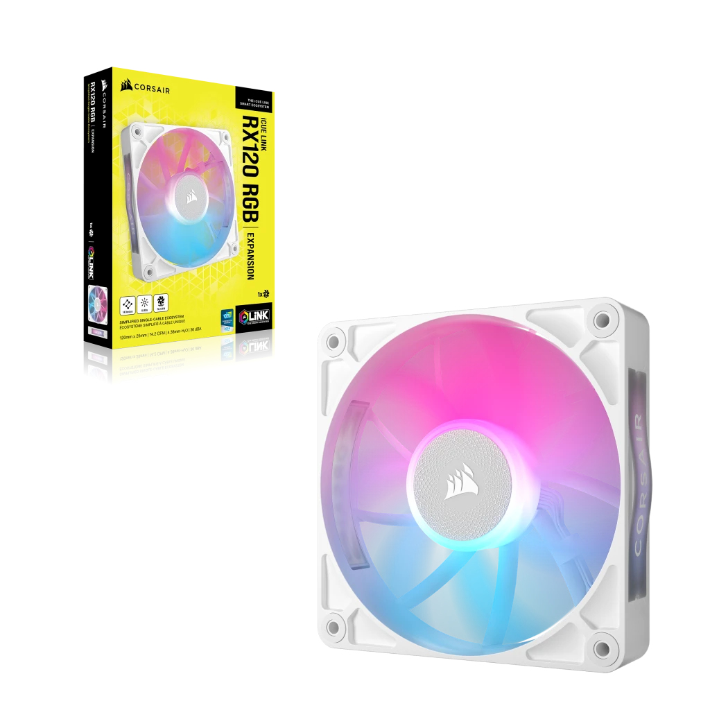 Picture of Picture of Ventoinha Corsair iCUE Link RX120 RGB PWM Branca 120mm