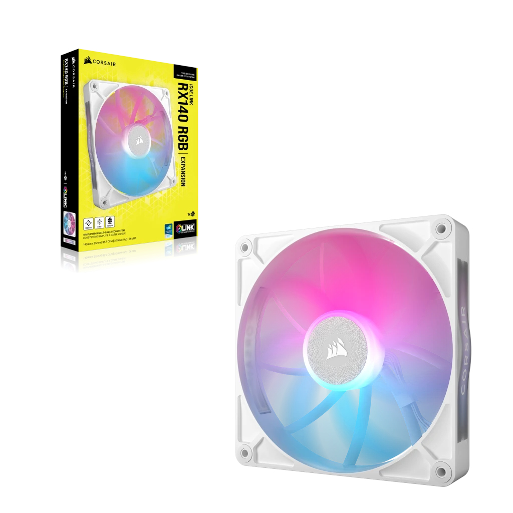 Picture of Picture of Ventoinha Corsair iCUE Link RX140 RGB PWM Branca 140mm