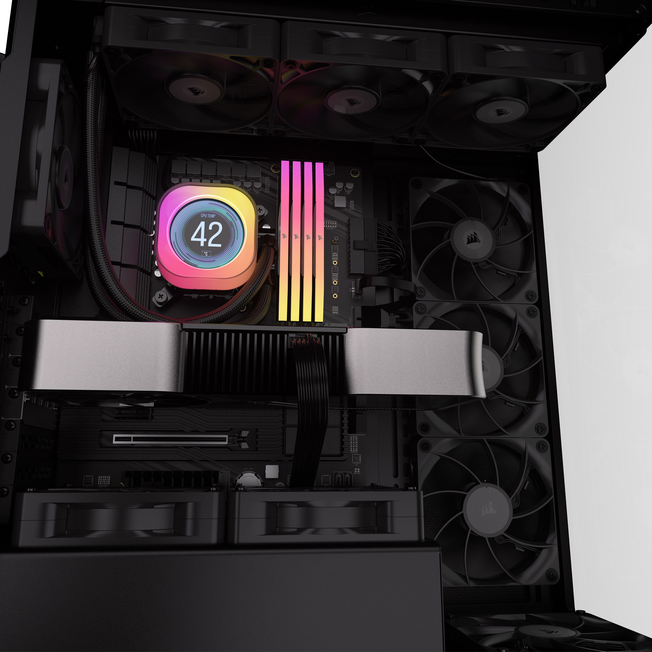 Corsair - Ventoinha Corsair iCUE Link RX120 MAX 2000RPM PWM Preta 120mm