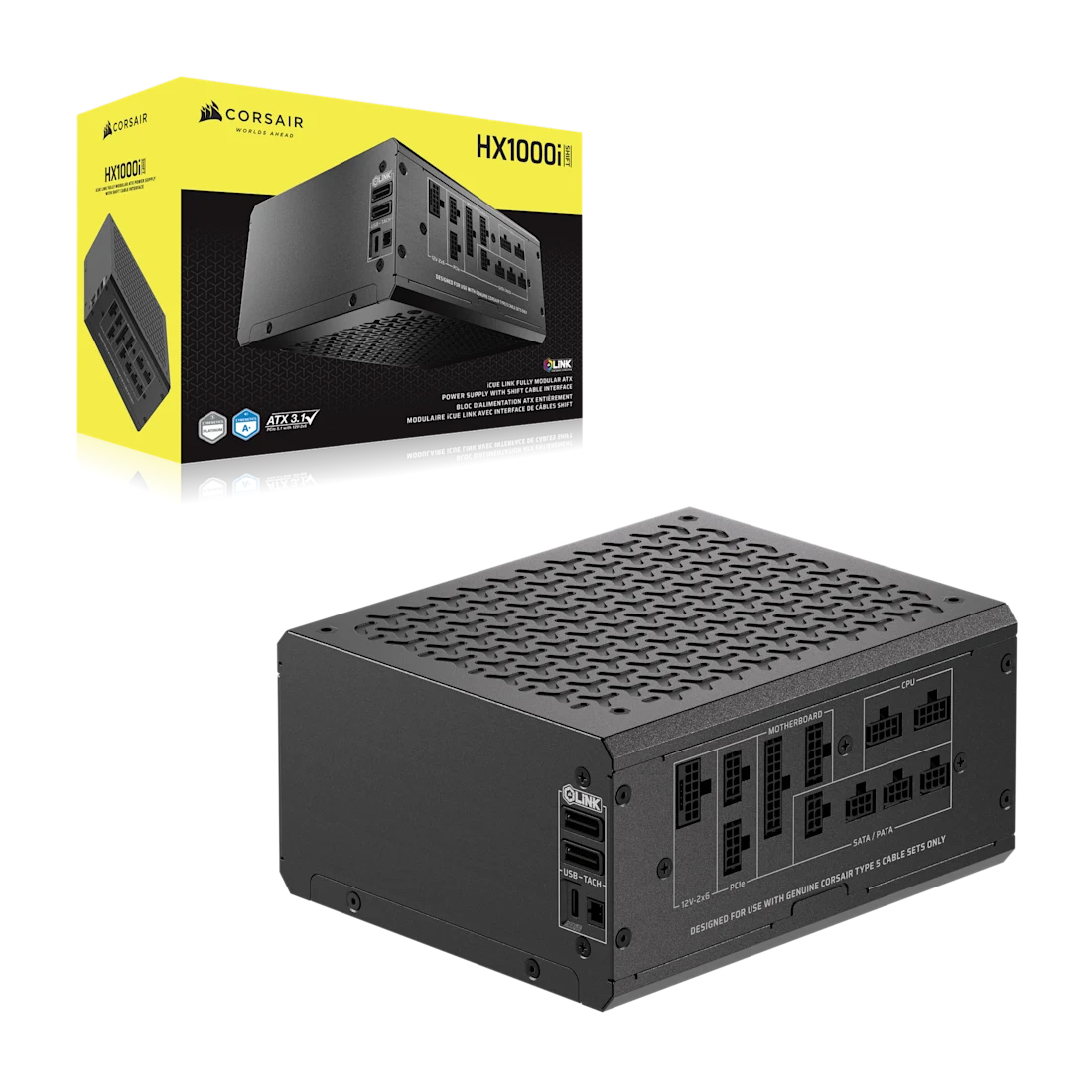 Corsair - Fonte Modular Corsair HX1000i Shift 1000W iCUE Link Cybenatics 80 Plus Platinum