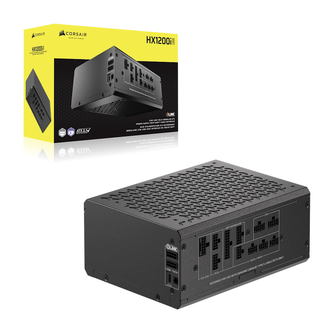Corsair - Fonte Modular Corsair HX1200i Shift 1200W iCUE Link Cybenetics 80 Plus Platinum