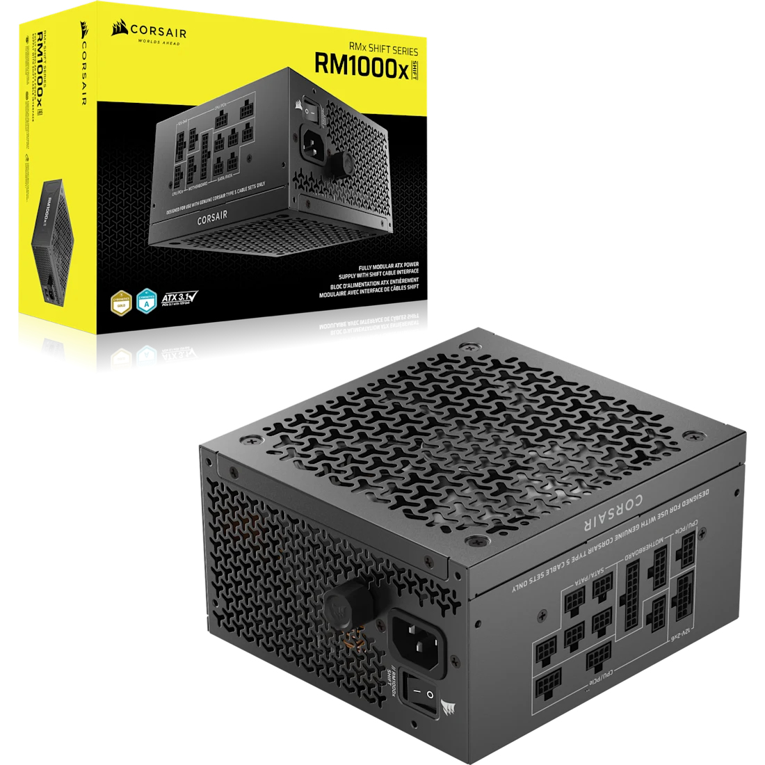 Corsair - Fonte Modular Corsair RMx Shift Series RM1000x 1000W Cybenetics 80+ Plus Gold ATX3.1