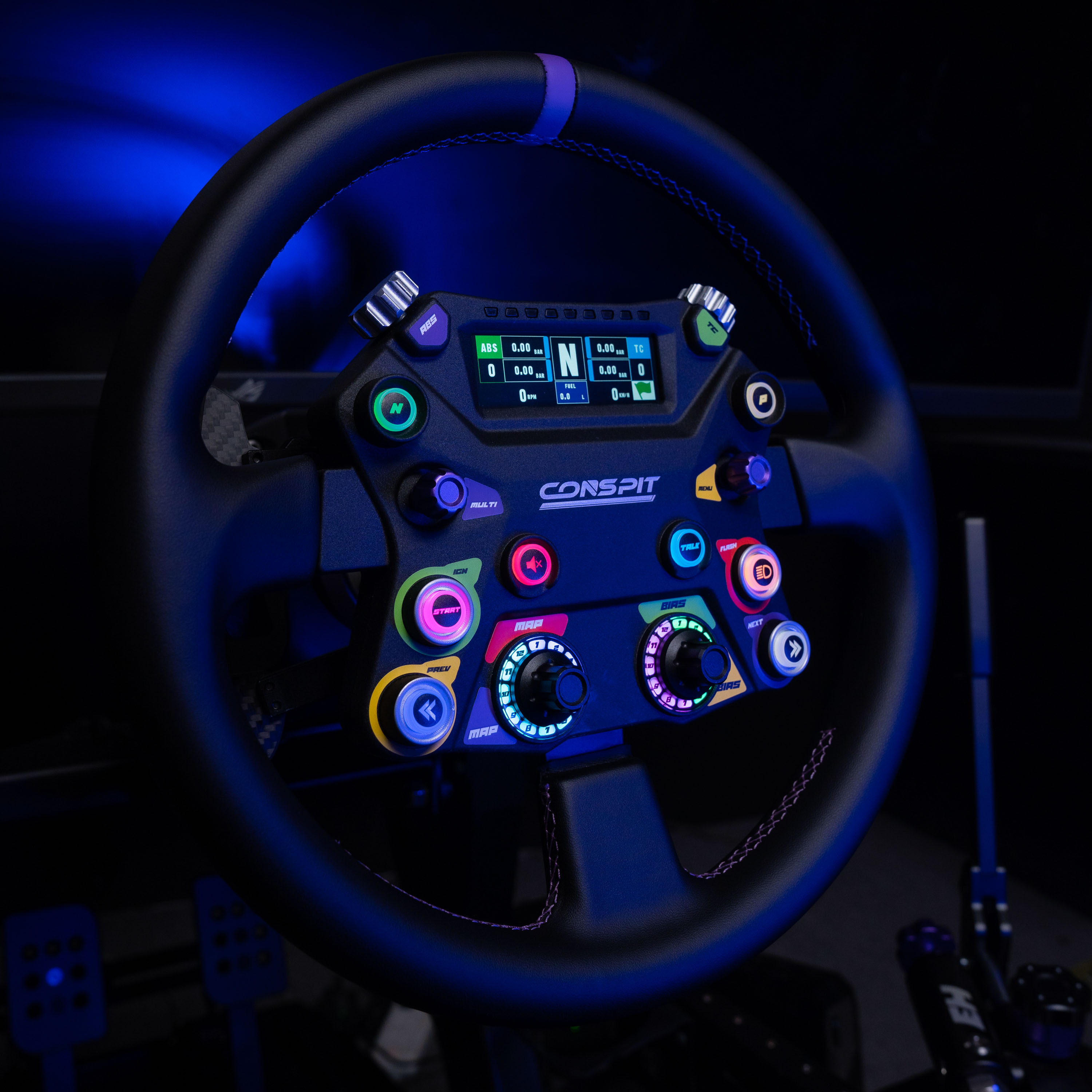 conspit - Volante Conspit 310 APEX, ARGB, Display 2.99", Dual Paddles 310mm