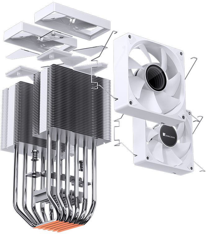 Jonsbo - Cooler CPU Jonsbo CR-1400 DV2 ARGB White - 92mm