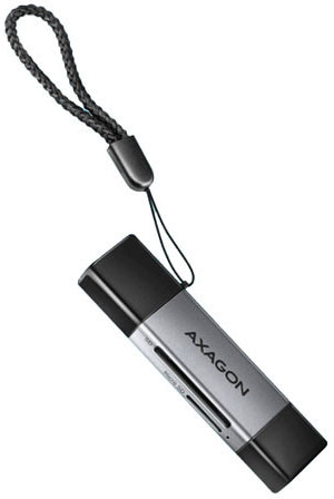 AXAGON - Leitor Cartões AXAGON CRE-DAC External USB 3.2 Gen1 Type-C+Type-A 2-slot SD/microSD