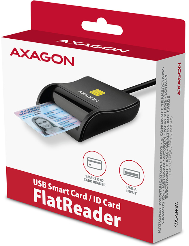 AXAGON - Leitor cartão cidadão Flat AXAGON CRE-SM3N USB 2.0