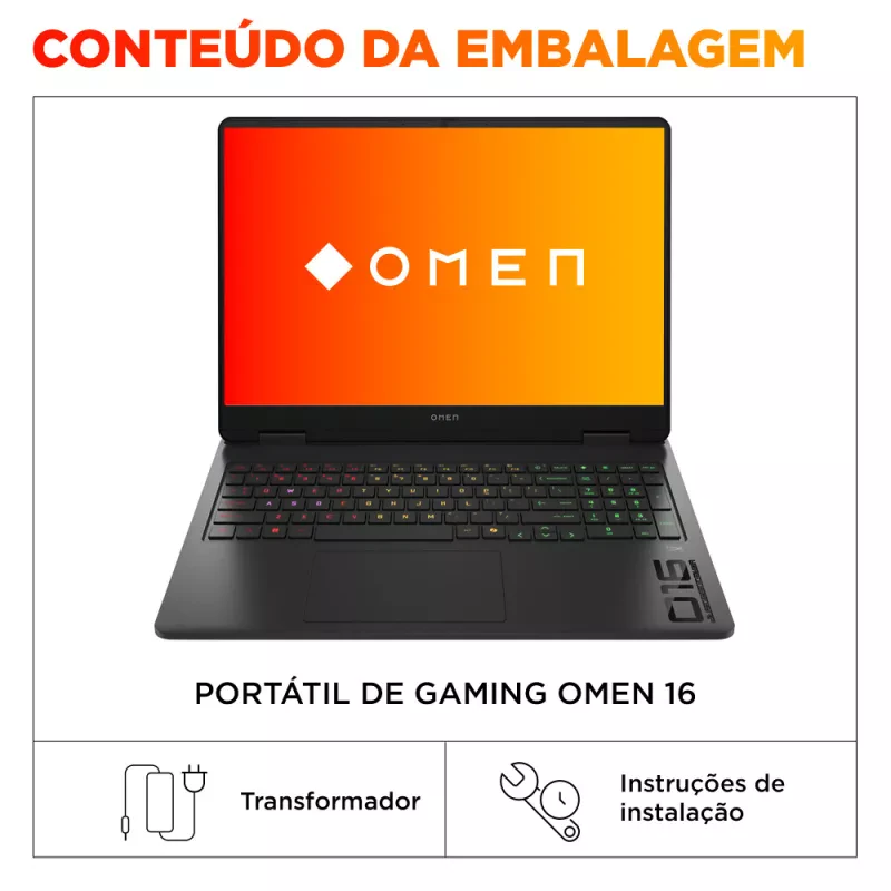 HP - Portátil HP OMEN 16-am0046np 16" Ultra 7 255H 24GB DDR5 1TB RTX 5070 WUXGA 144Hz