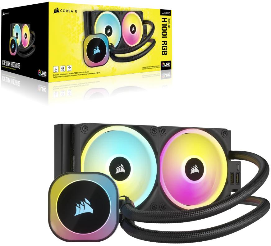 Corsair - Water Cooler CPU Corsair iCUE LINK H100i RGB 240mm Preto