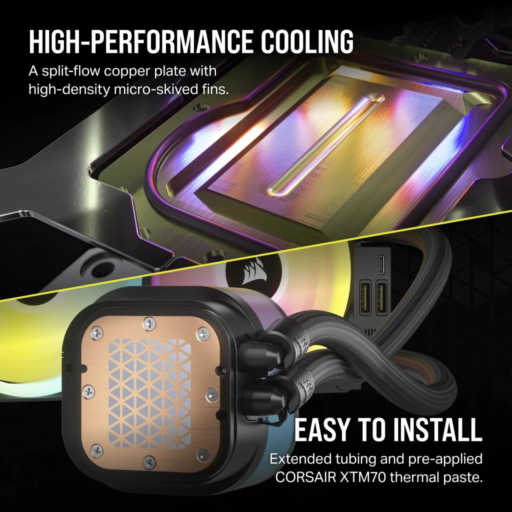 Corsair - Water Cooler CPU Corsair iCUE LINK H100i RGB 240mm Preto