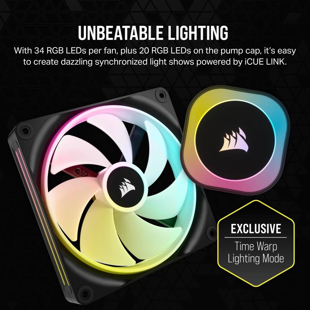 Corsair - Water Cooler CPU Corsair iCUE LINK H170i RGB 420mm Preto