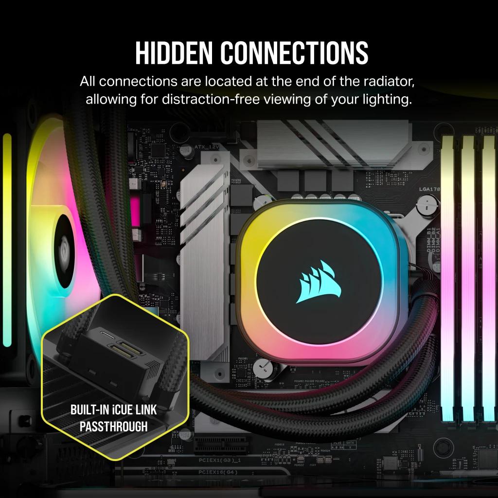 Corsair - Water Cooler CPU Corsair iCUE LINK H170i RGB 420mm Preto