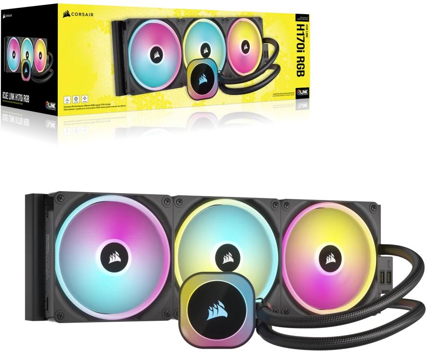 Corsair - Water Cooler CPU Corsair iCUE LINK H170i RGB 420mm Preto