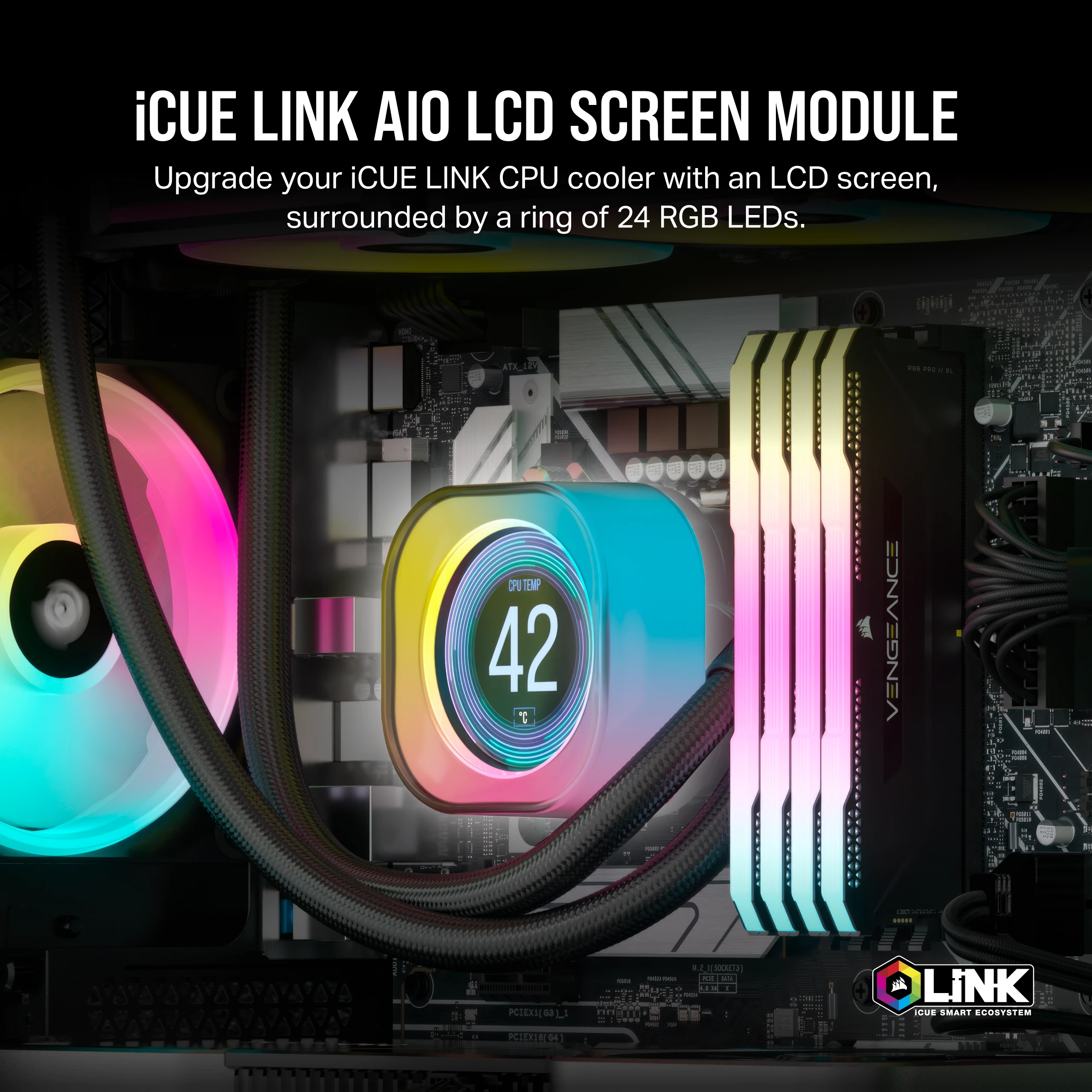 Corsair - Módulo de Ecrã Corsair LCD iCUE LINK RX Preto