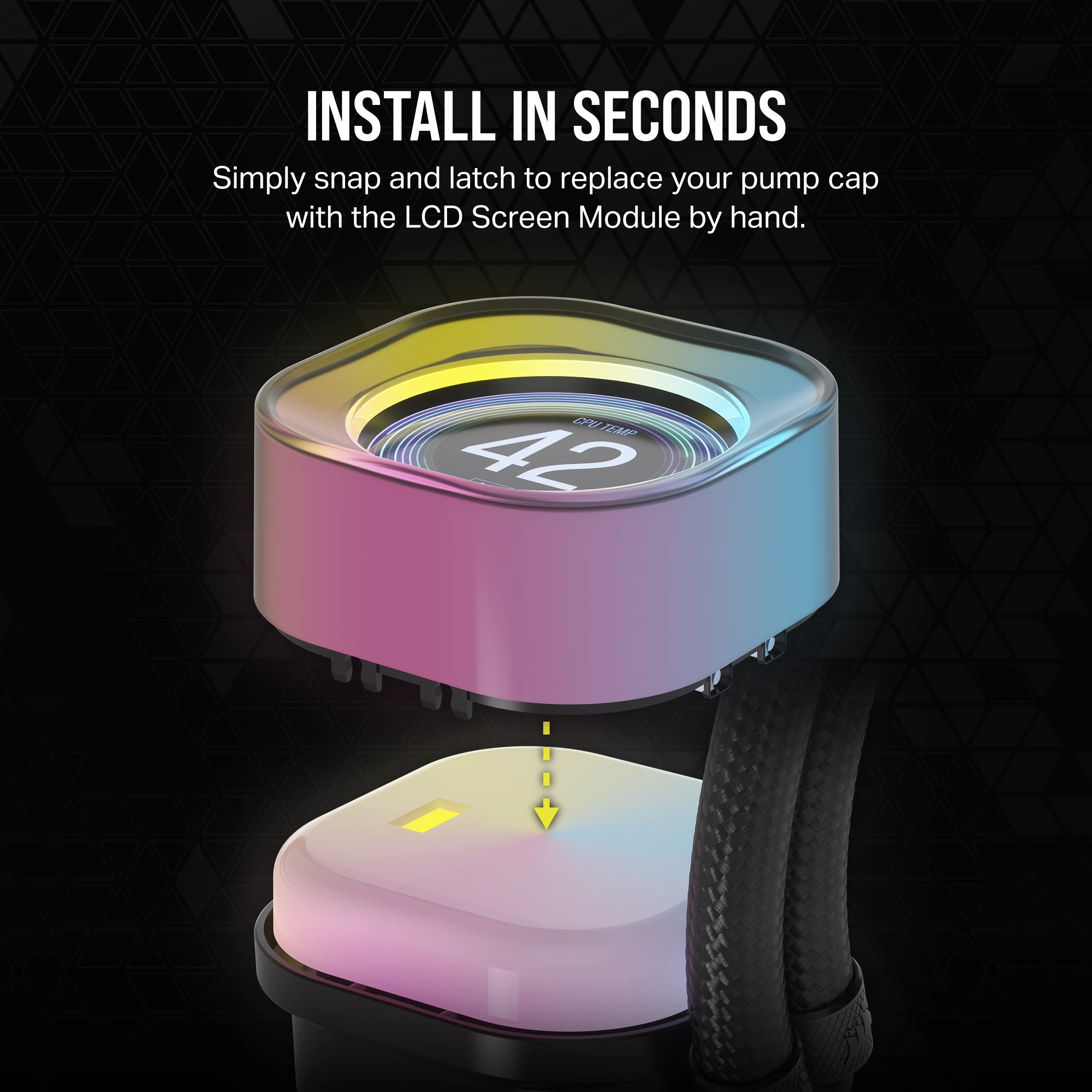 Corsair - Módulo de Ecrã Corsair LCD iCUE LINK RX Preto