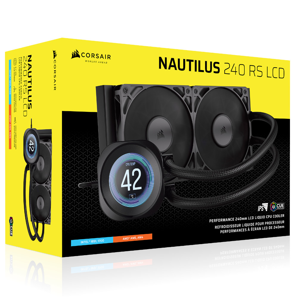 Corsair - Water Cooler CPU Corsair NAUTILUS RS LCD 240mm Preto