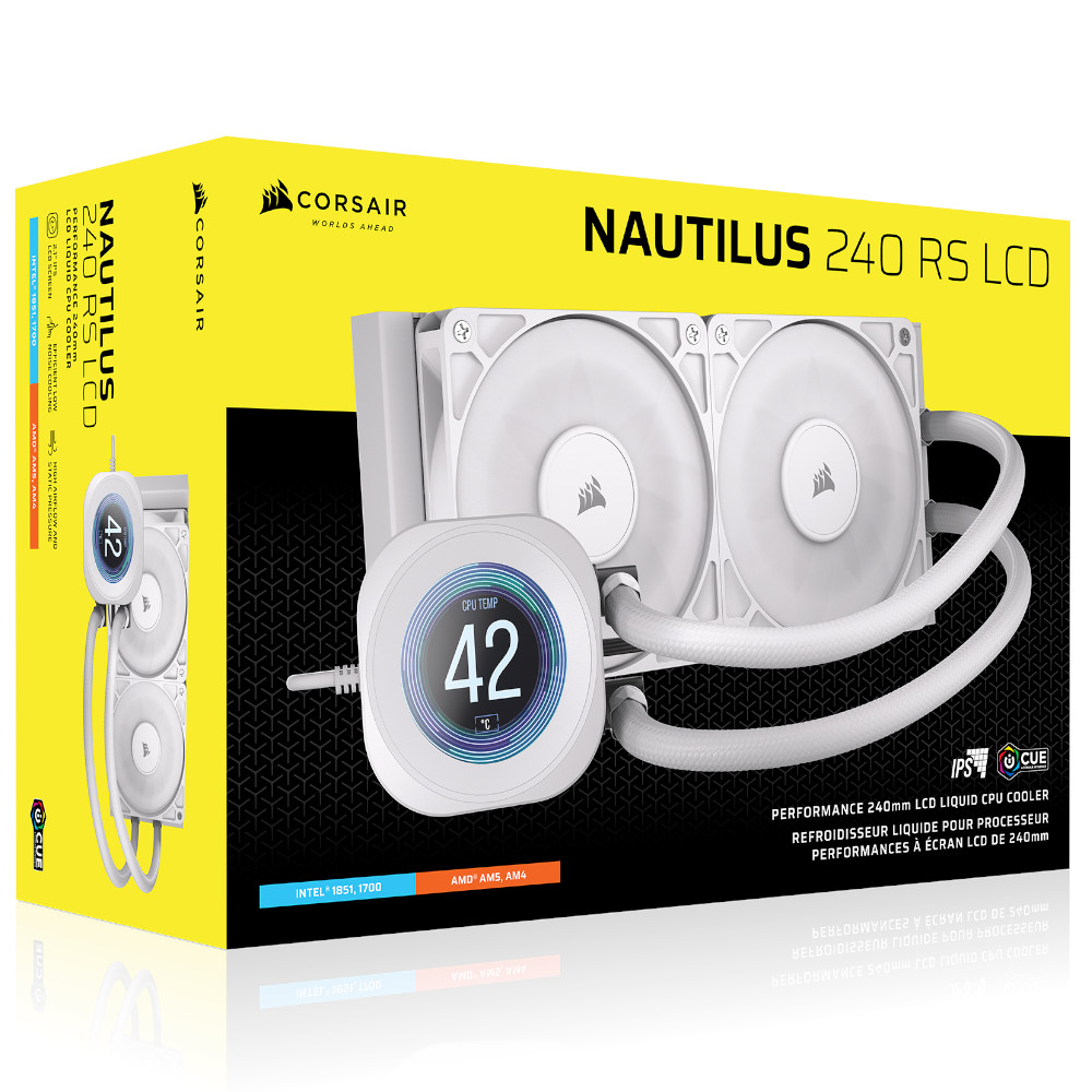 Corsair - Water Cooler CPU Corsair NAUTILUS RS LCD 240mm Branco