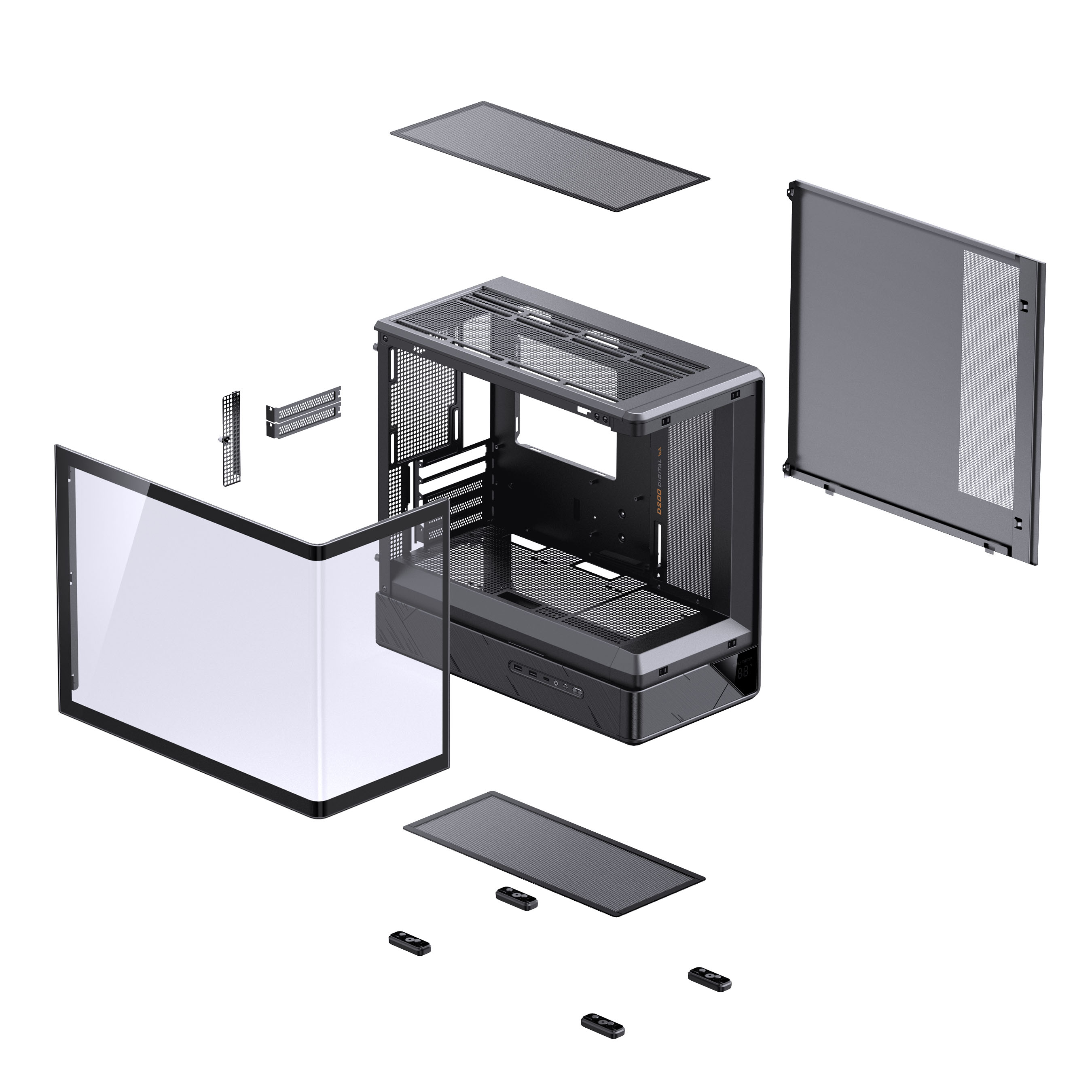 Jonsbo - Caixa Micro-ATX Jonsbo D200 Vidro Temperado Preto