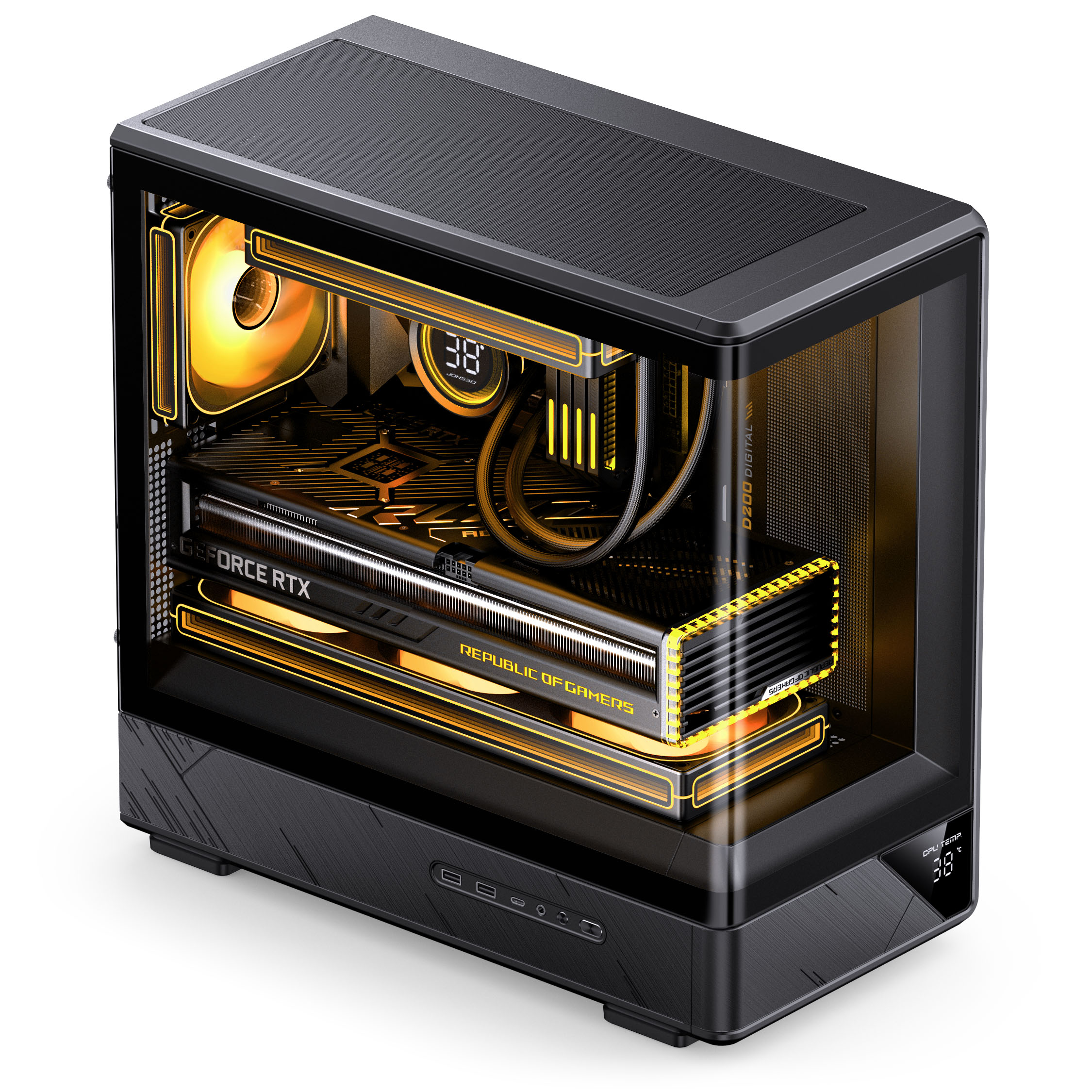 Jonsbo - Caixa Micro-ATX Jonsbo D200 Vidro Temperado Preto