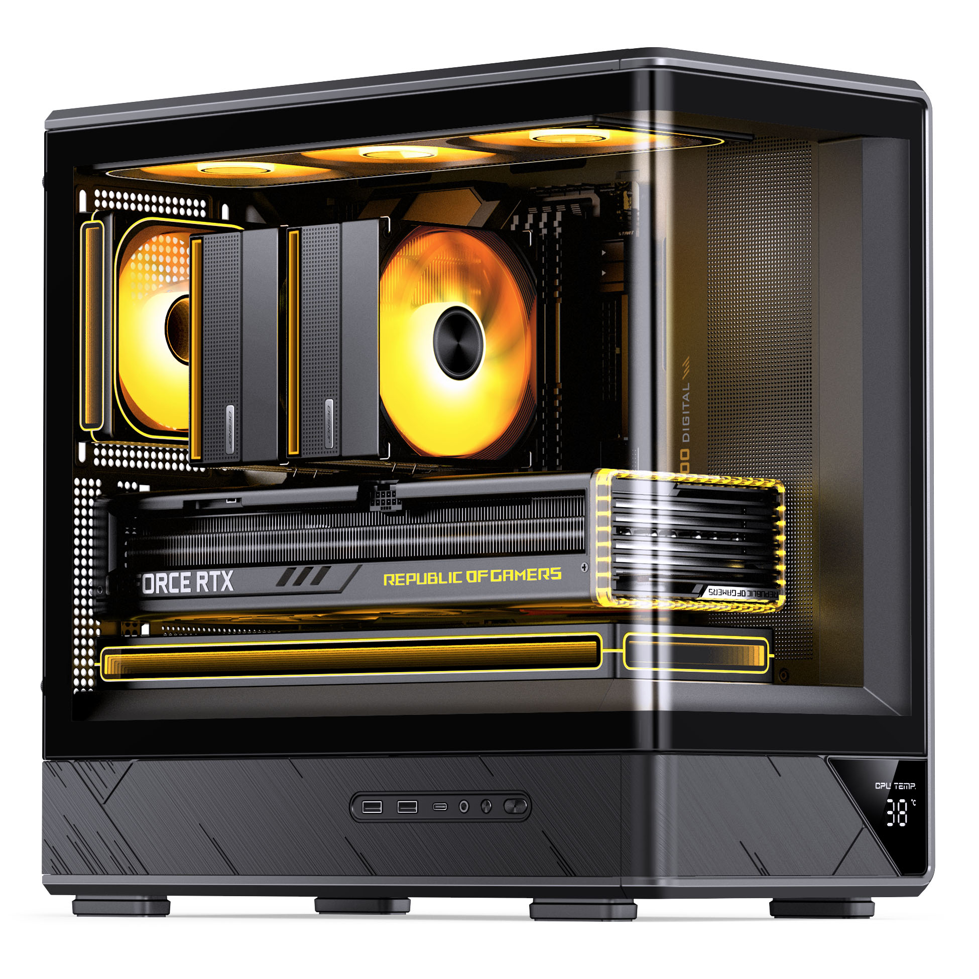 Jonsbo - Caixa Micro-ATX Jonsbo D200 Vidro Temperado Preto