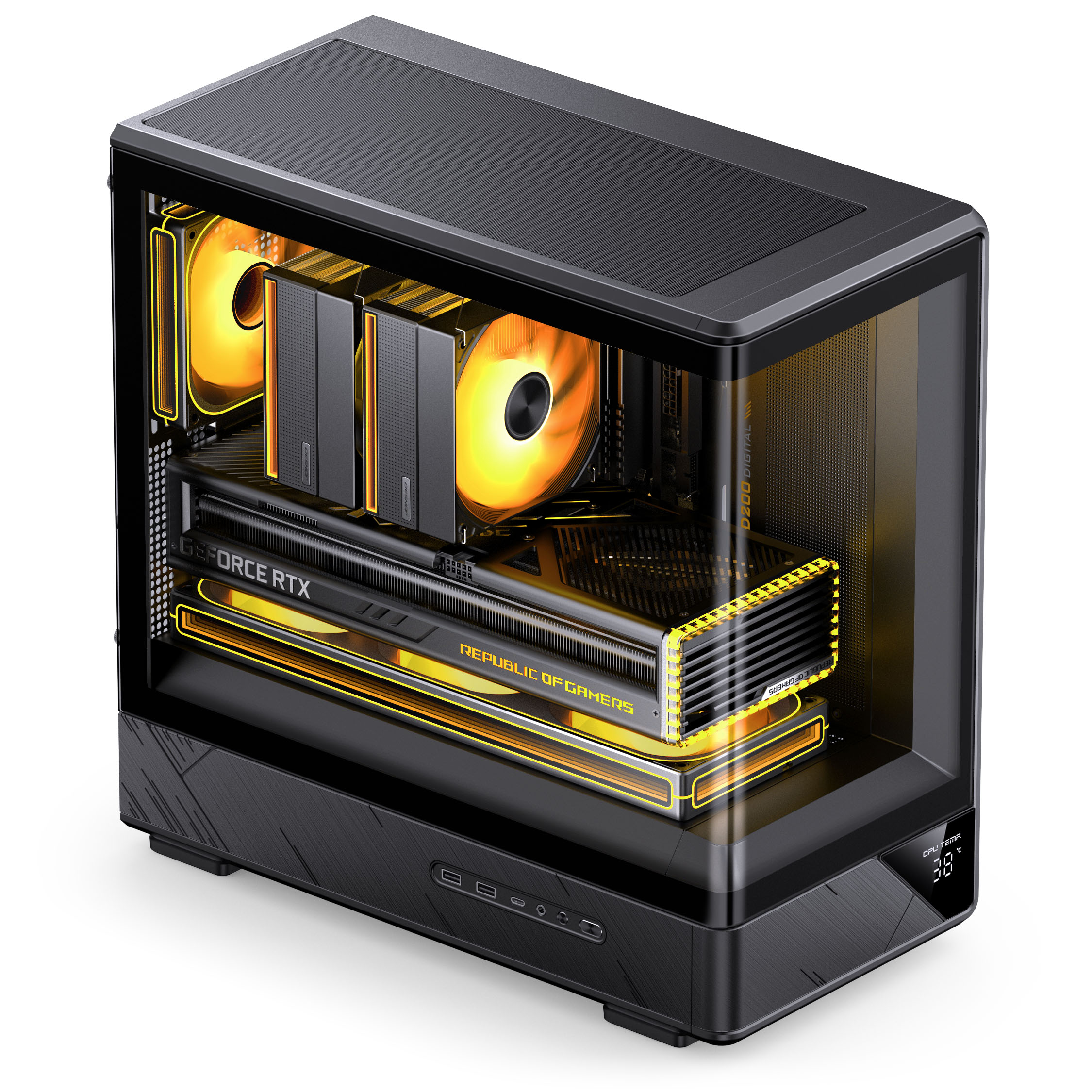 Jonsbo - Caixa Micro-ATX Jonsbo D200 Vidro Temperado Preto