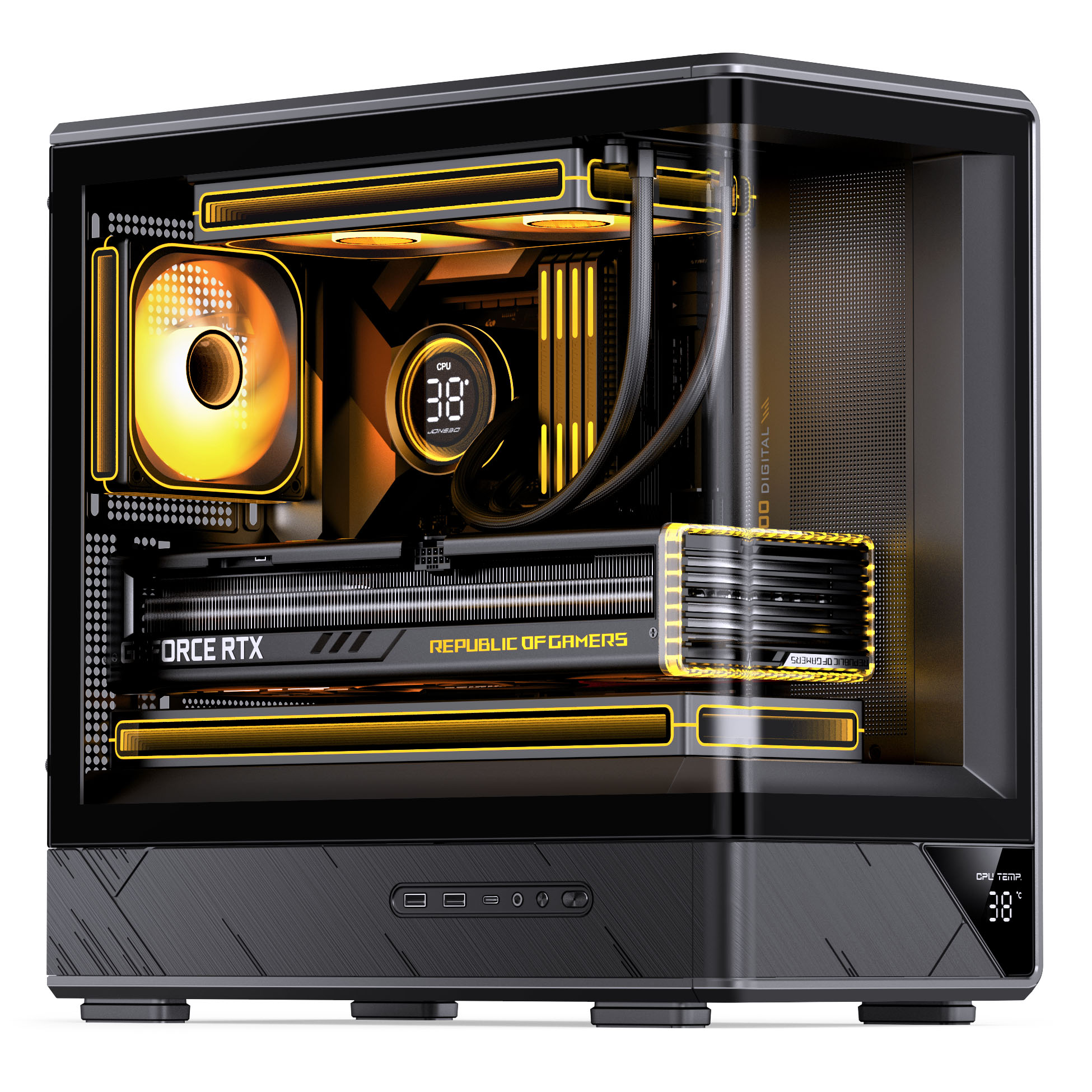 Jonsbo - Caixa Micro-ATX Jonsbo D200 Vidro Temperado Preto