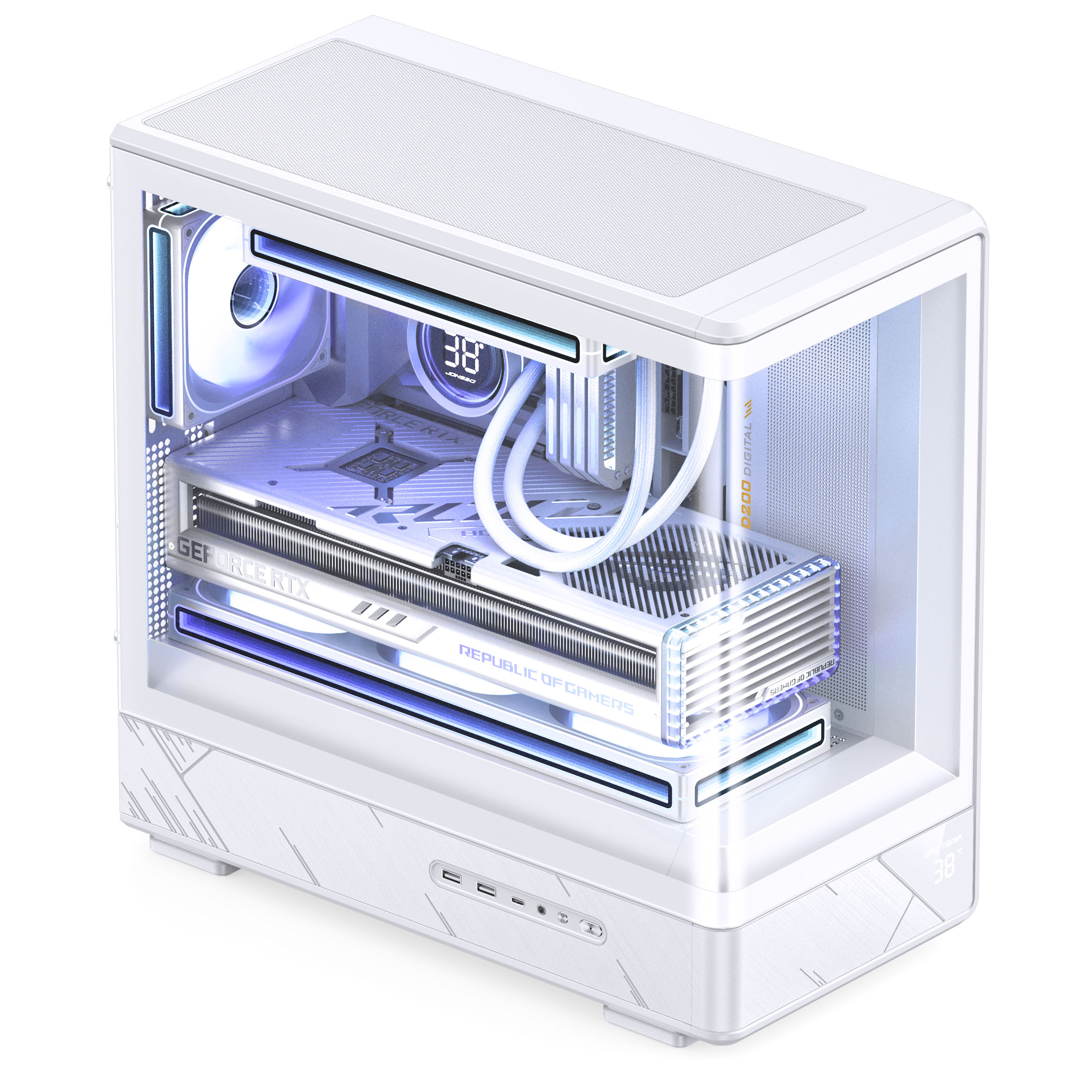 Jonsbo - Caixa Micro-ATX Jonsbo D200 Vidro Temperado Branco