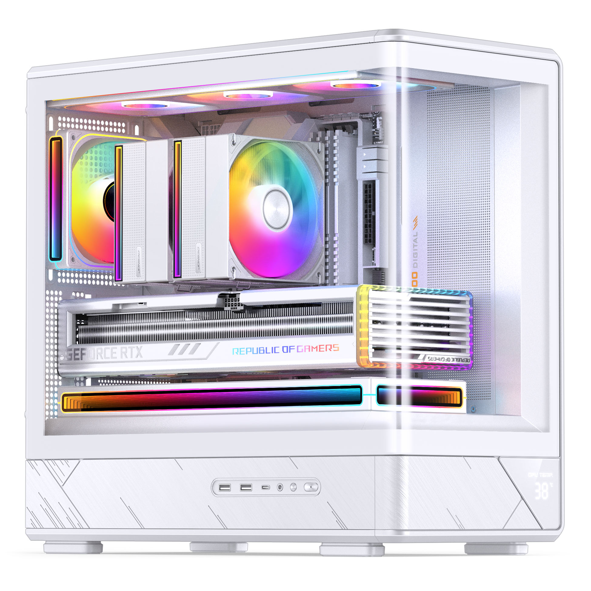 Jonsbo - Caixa Micro-ATX Jonsbo D200 Vidro Temperado Branco