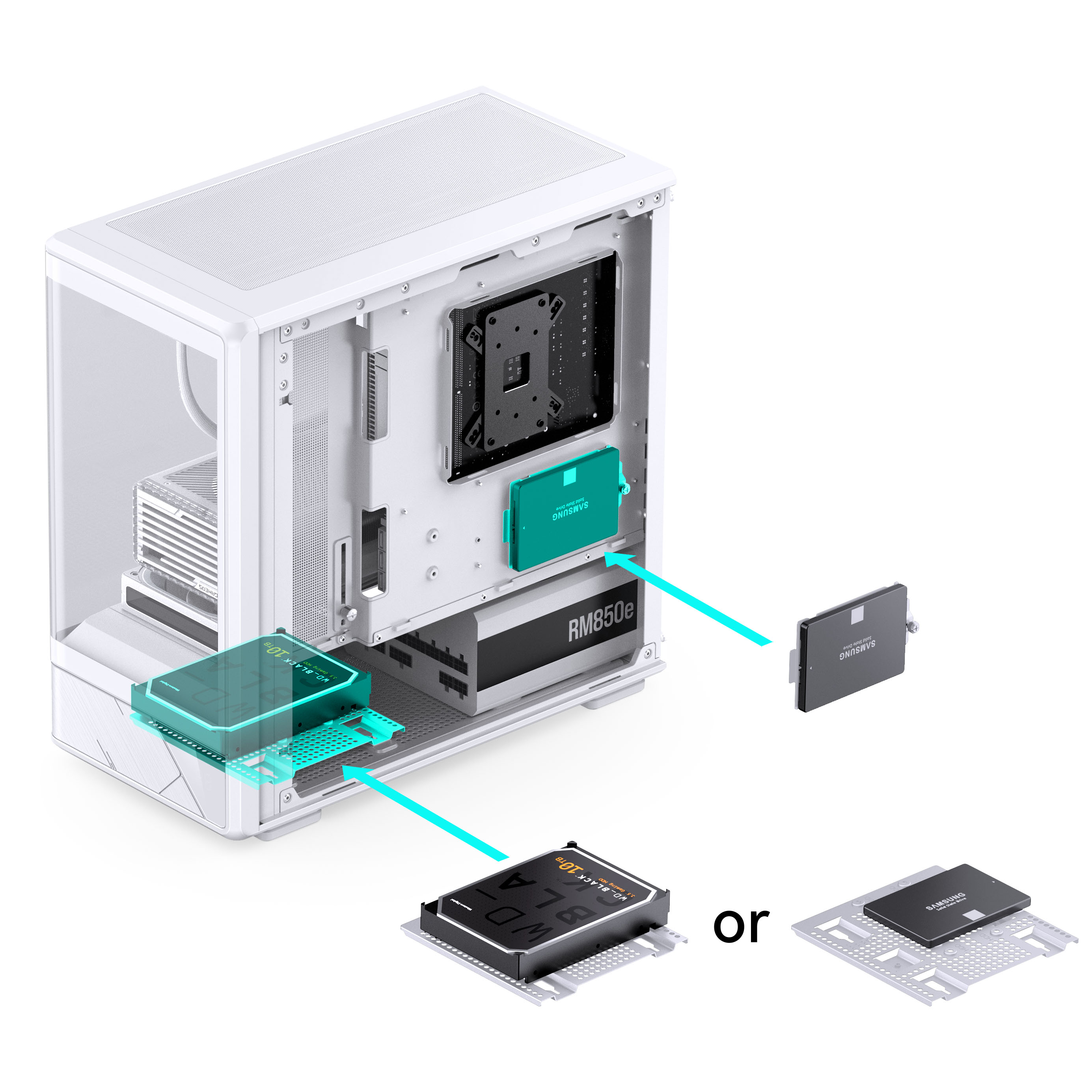 Jonsbo - Caixa Micro-ATX Jonsbo D200 Vidro Temperado Branco