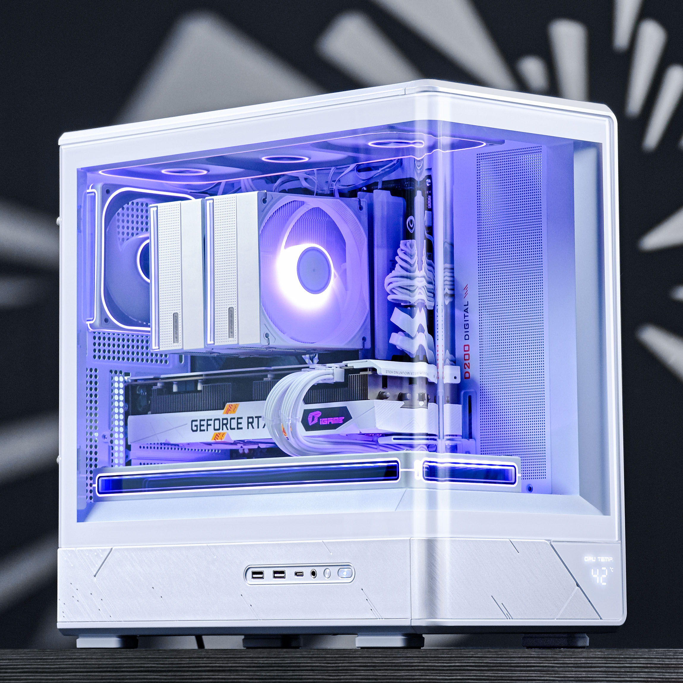 Jonsbo - Caixa Micro-ATX Jonsbo D200 Vidro Temperado Branco