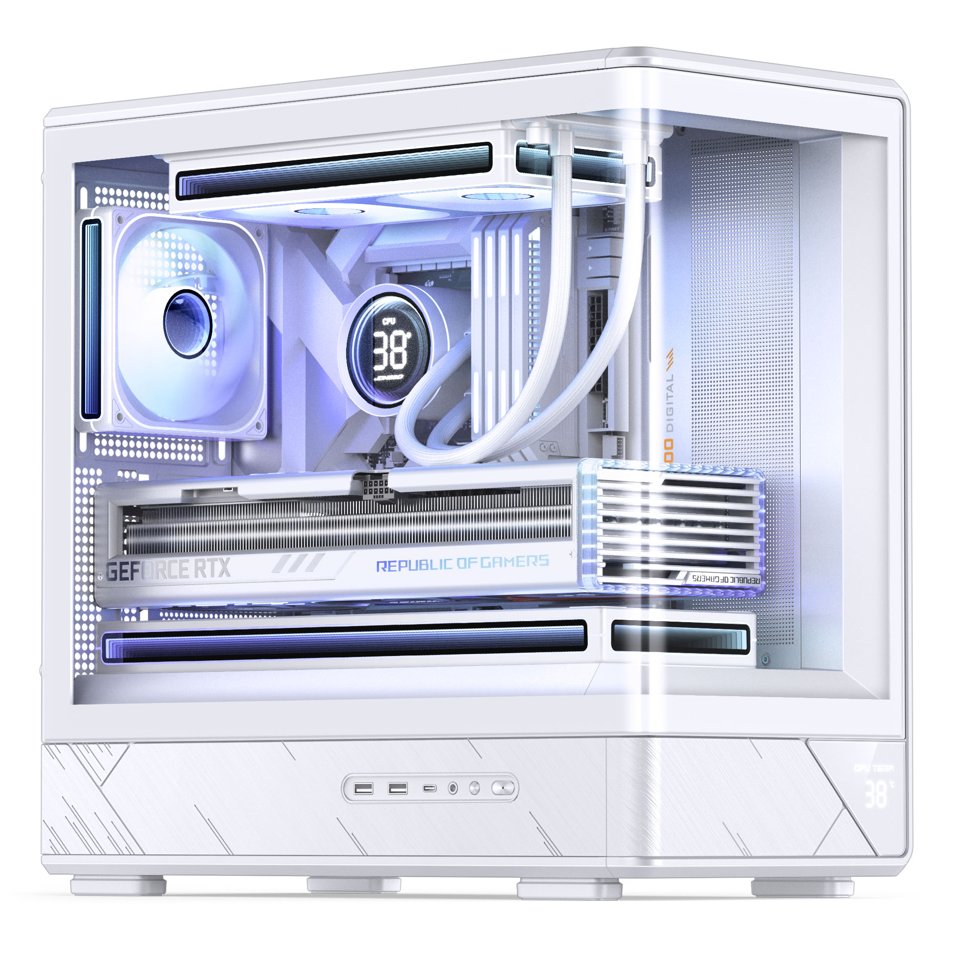 Jonsbo - Caixa Micro-ATX Jonsbo D200 Vidro Temperado Branco