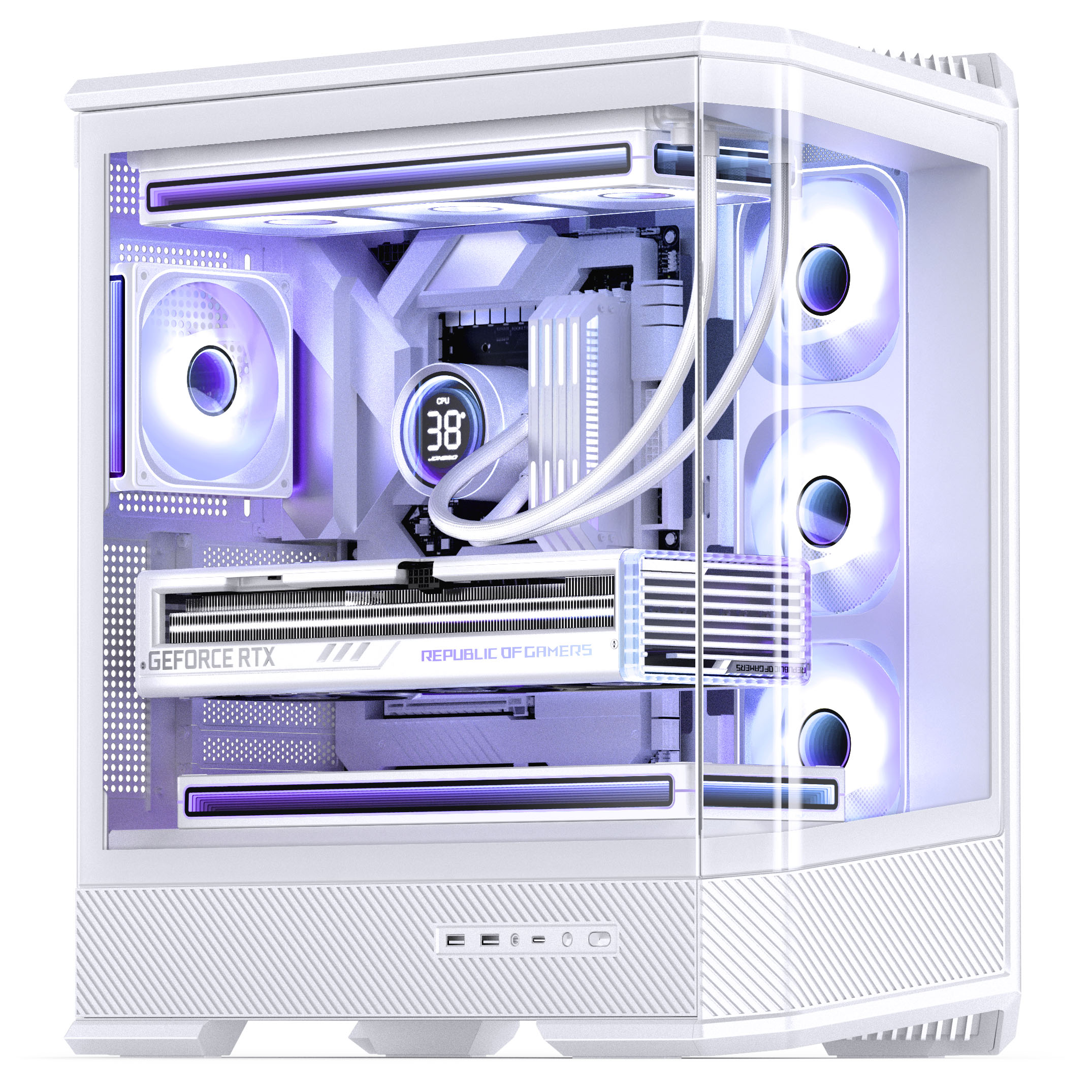 Jonsbo - Caixa ATX Jonsbo D400 Vidro Temperado Branco