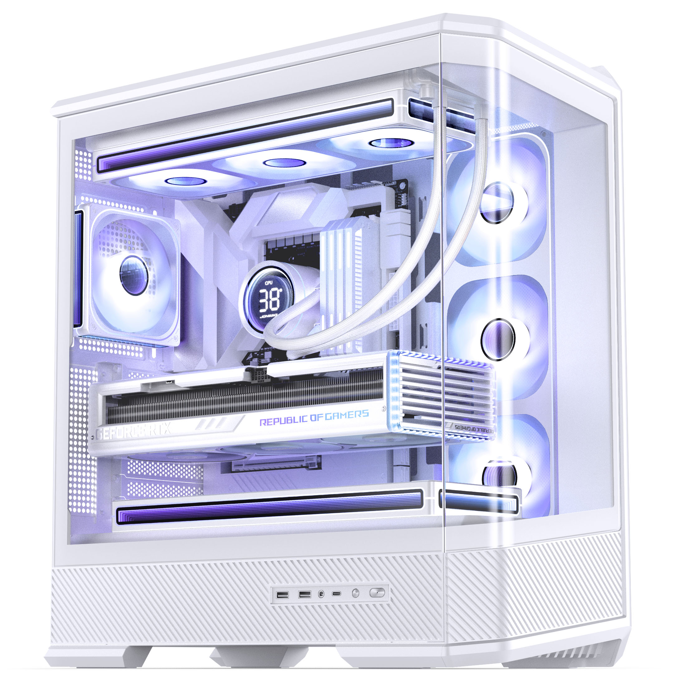 Jonsbo - Caixa ATX Jonsbo D400 Vidro Temperado Branco