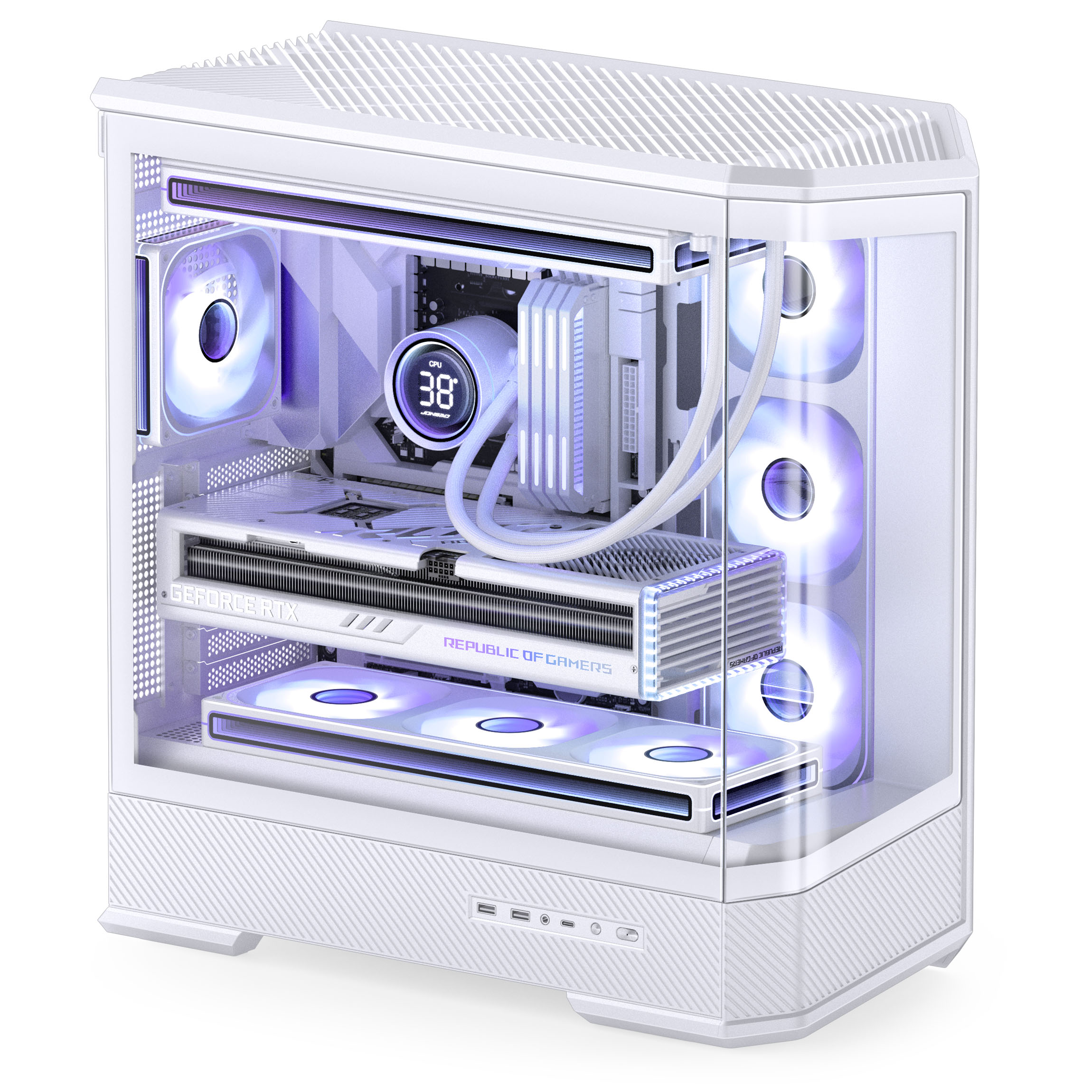 Jonsbo - Caixa ATX Jonsbo D400 Vidro Temperado Branco