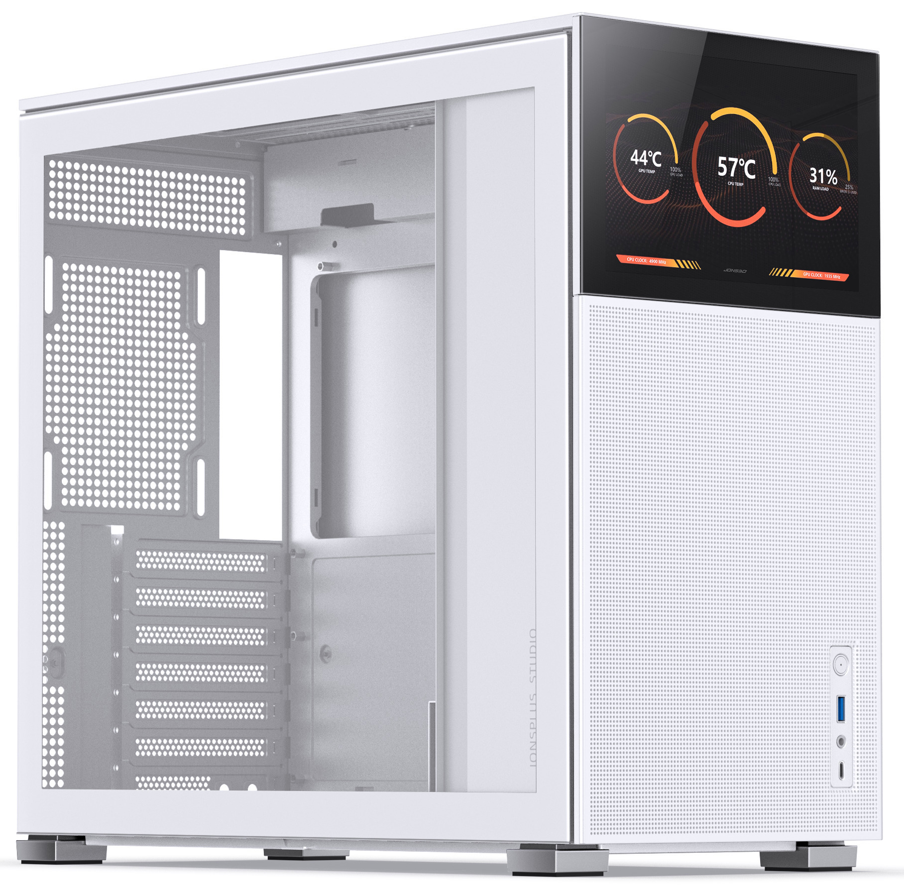 Jonsbo - Caixa ATX Jonsbo D41 MESH com Visor Vidro Temperado Branco