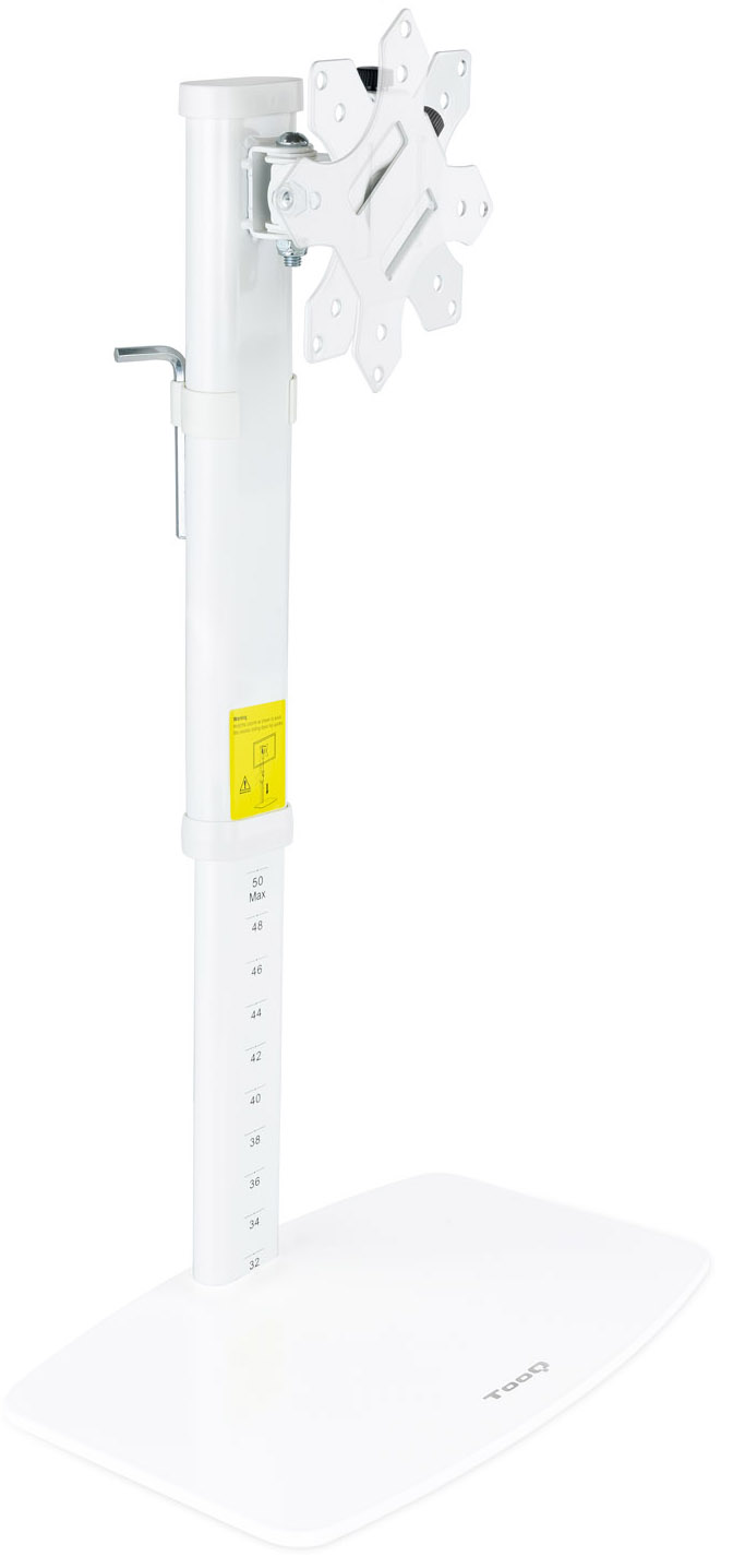 Tooq - Suporte de Mesa Tabletop Tooq Tilt e Altura Ajustável 17" a 27" Max. 6kg p/Braço Branco
