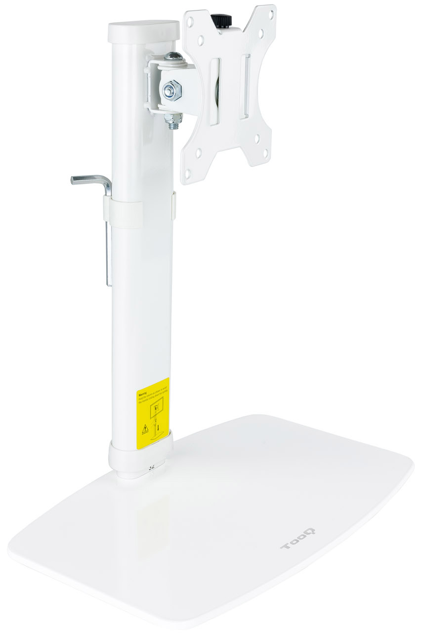 Tooq - Suporte de Mesa Tabletop Tooq Tilt e Altura Ajustável 17" a 27" Max. 6kg p/Braço Branco