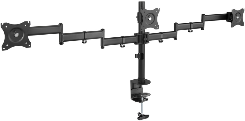 Tooq - Suporte de Mesa Tooq Triplo Tilt e Giratório 13" a 27" Max. 8kg/Monitor Preto