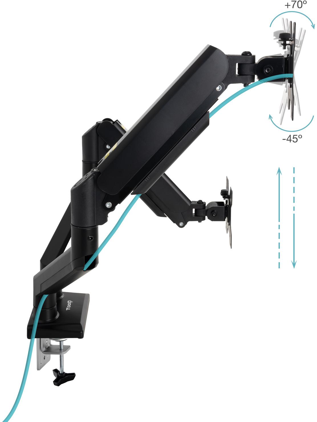 Tooq - Suporte de Mesa Tooq Duplo Tilt e Giratório 13" a 34" Max. 10kg/Monitor Preto